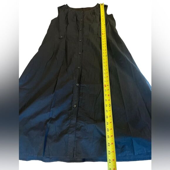 Old Navy Sleeveless Button Down Maxi Dress Black Cotton Womens Size Large - Picture 10 of 11